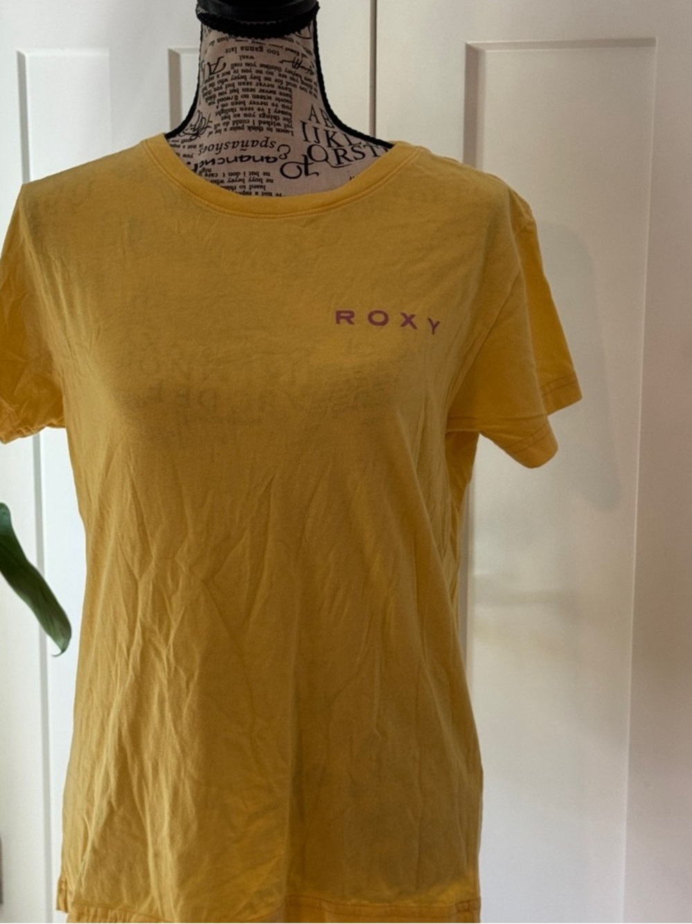 Roxy Yellow Short Sleeve Logo Tee